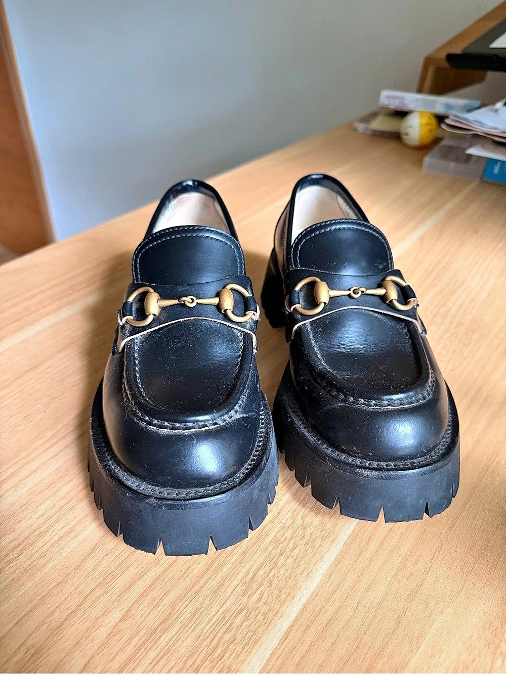 Gucci Harald Horsebit Platform Lug-Sole Loafers Black Lug Sole Loafers